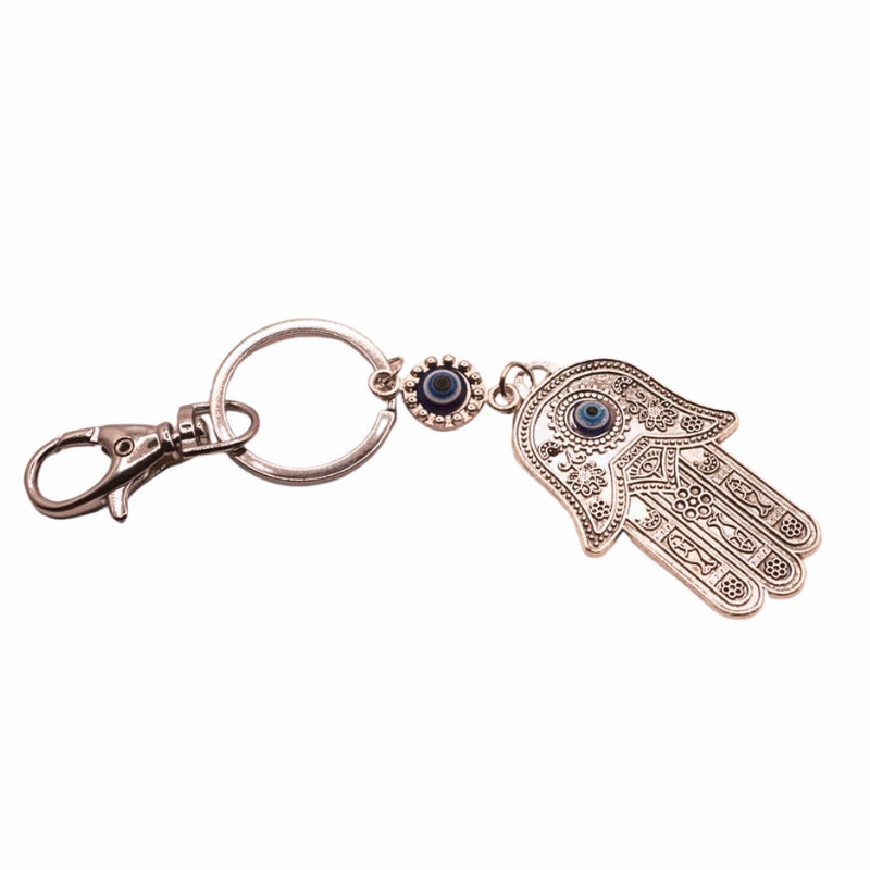 Hamsa Hand Evil Eye Keyring, Keychain Bag Charm Or Wallet Accessory