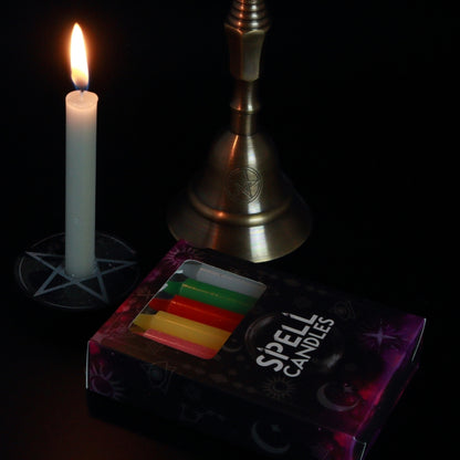 Magic Spell Candles- Small Taper / Chime Candles - Mixed Colours 12pk