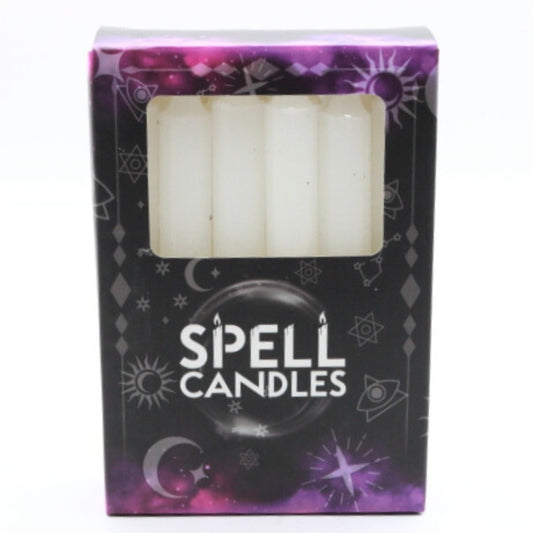 Magic Spell Candles- Small Taper / Chime Candles perfect for Rituals - White 12pk
