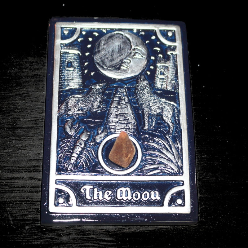 Moon Altar Tile Incense Stick & Incense Cone Holder- Altar Plate