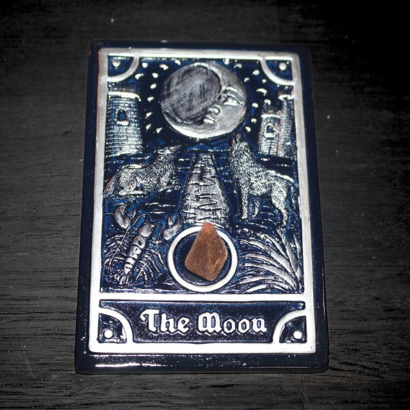 Moon Altar Tile Incense Stick & Incense Cone Holder- Altar Plate