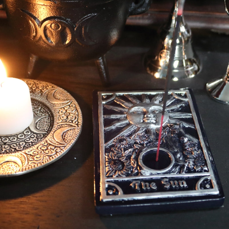 Sun Altar Tile Incense Stick & Incense Cone Holder- Altar Plate