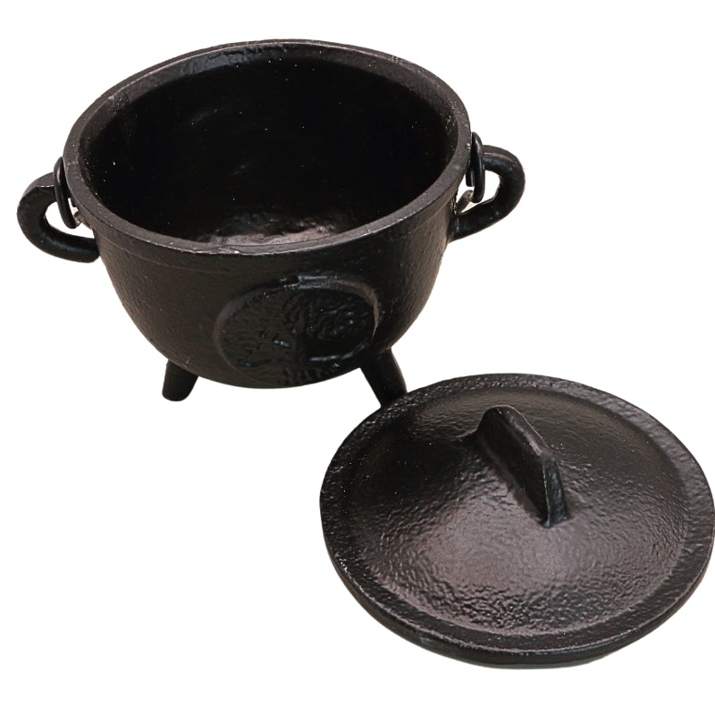 CAST IRON TREE OF LIFE CAULDRON