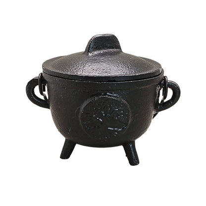 CAST IRON TREE OF LIFE CAULDRON