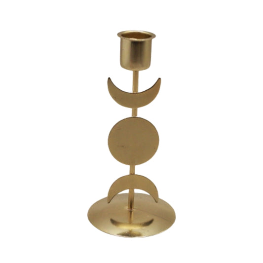 Brass Moon Phase  Triple Moon Prayer/ Spell Candle Holder