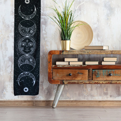 Wiccan Lunar Phases Home Décor Moon Cycles Magic Wall Hanging