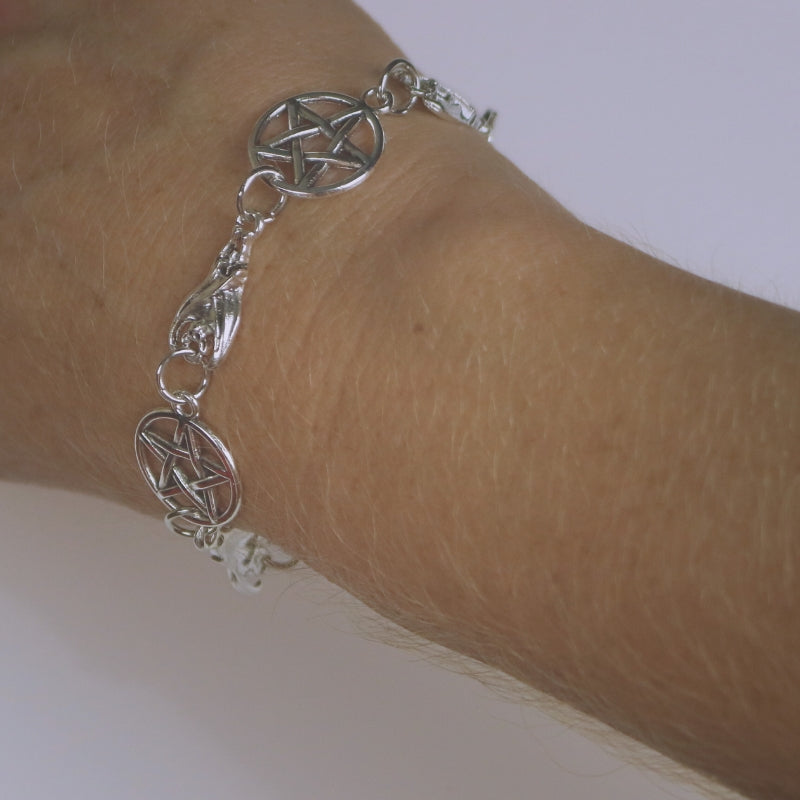 Witchy Dark Gothic Pentacle Adjustable Bracelet